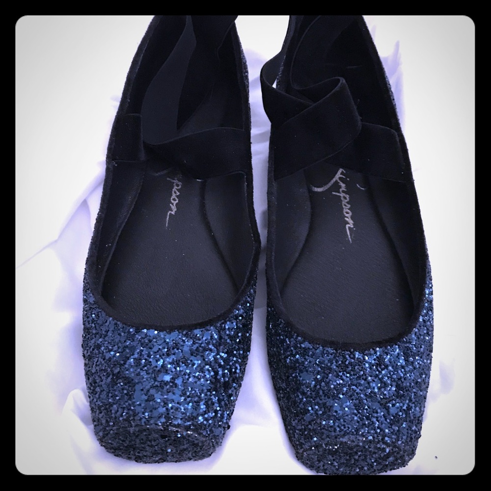 Jessica Simpson chunky wedge glitter shoes